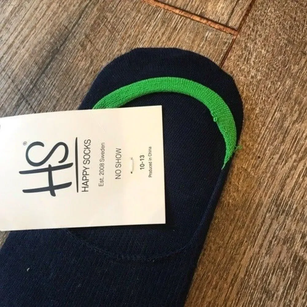 Happy Socks Navy Blue No Show 10-12 NEW NWT